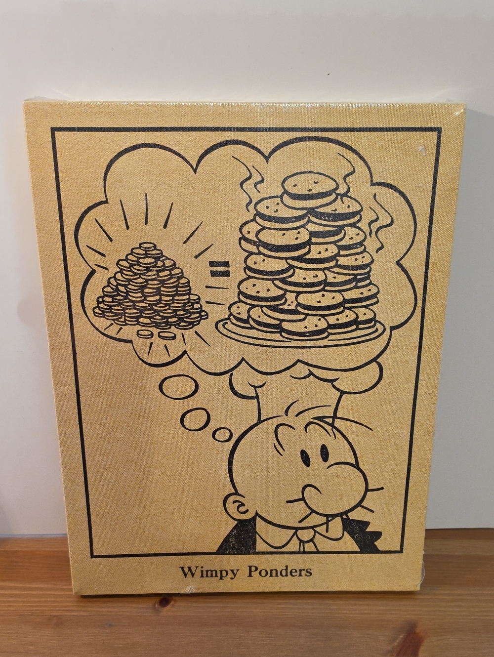 Popeye Comic Print On Canvas - 'Wimpy Ponders' Wall Art 11x14